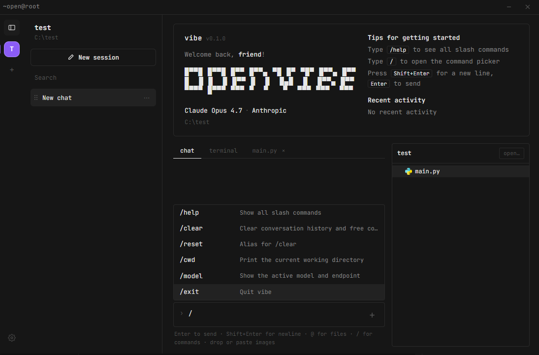 openvibe v0.1.0 terminal